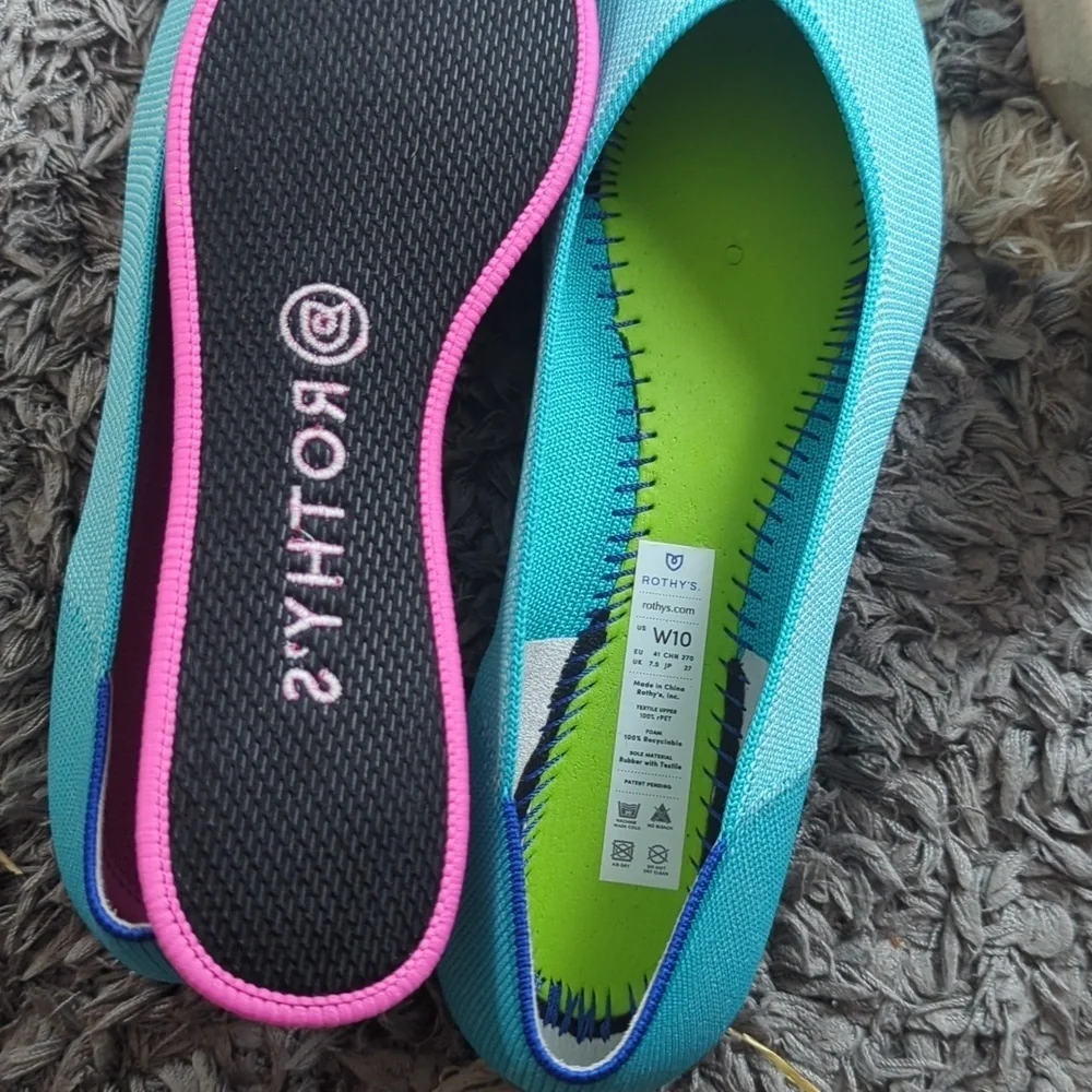 Rothy's Island Blue Pointed Toe Flat Size Women's 10